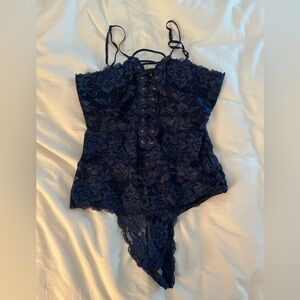 Guess navy lace bodysuit, size medium